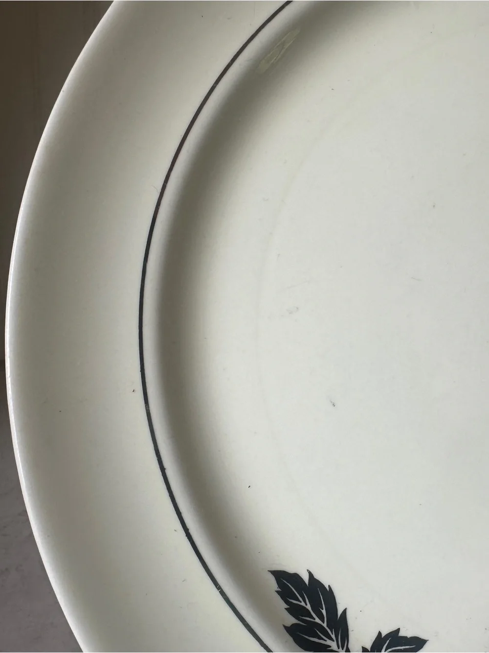 Hall China Red Poppy Dinner Plate 9.25” EUC Platinum Ring w Uranium Glaze
